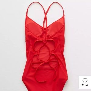 Aerie Cross Back Red Swimsuit